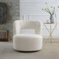 Swivel Barrel Chair with Soft Teddy Fabric