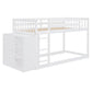 Twin Over Twin Bunk Bed with 4 Drawers and 3 Shelves - White