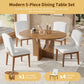 Topmax - 5 Piece Modern Extendable Round Dining Table Set With Removable Leaf For Small Places - view 5