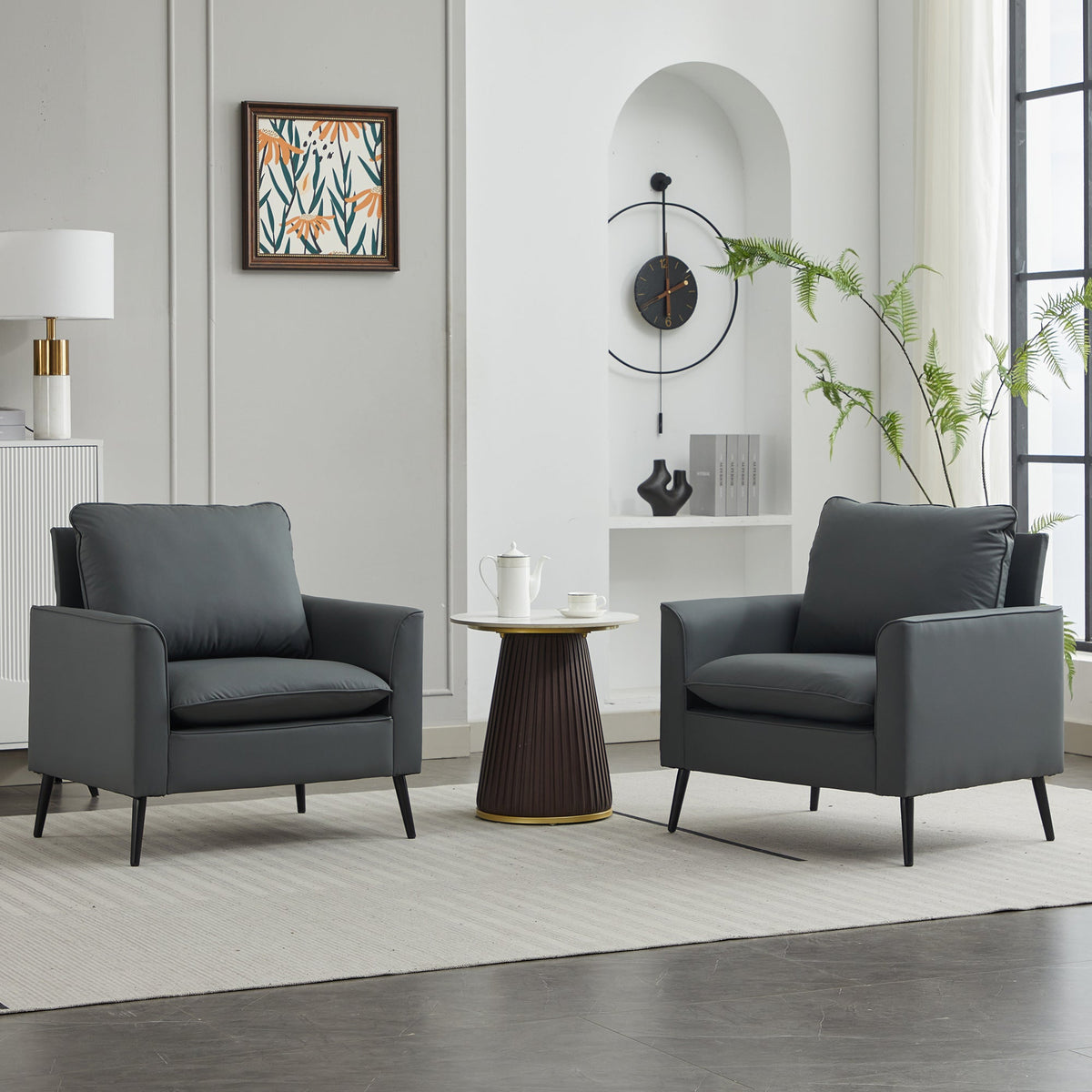 TS Cat Paw Leather Upholstered Sofa 2PC