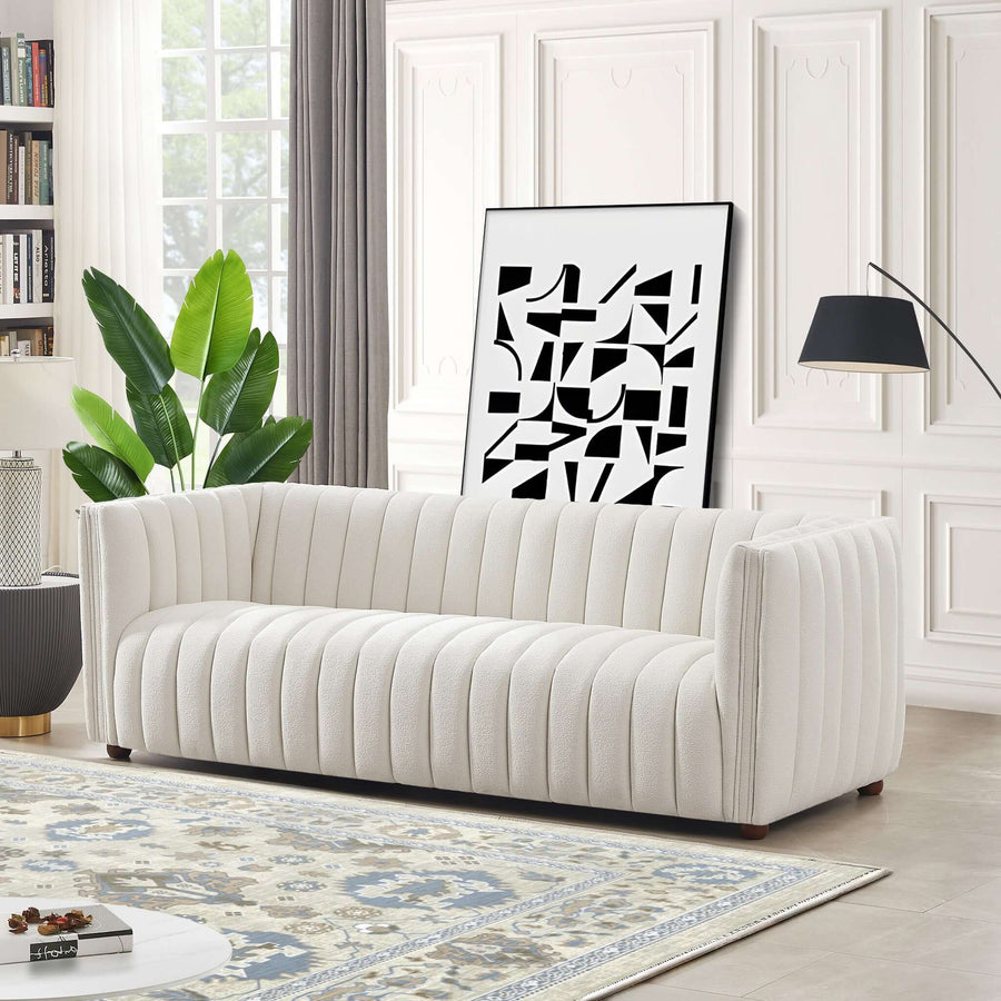 April Mid Century Modern Luxury Tight Back Sofa