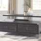 Todoe - Lift Top Cocktail Table - Dark Gray