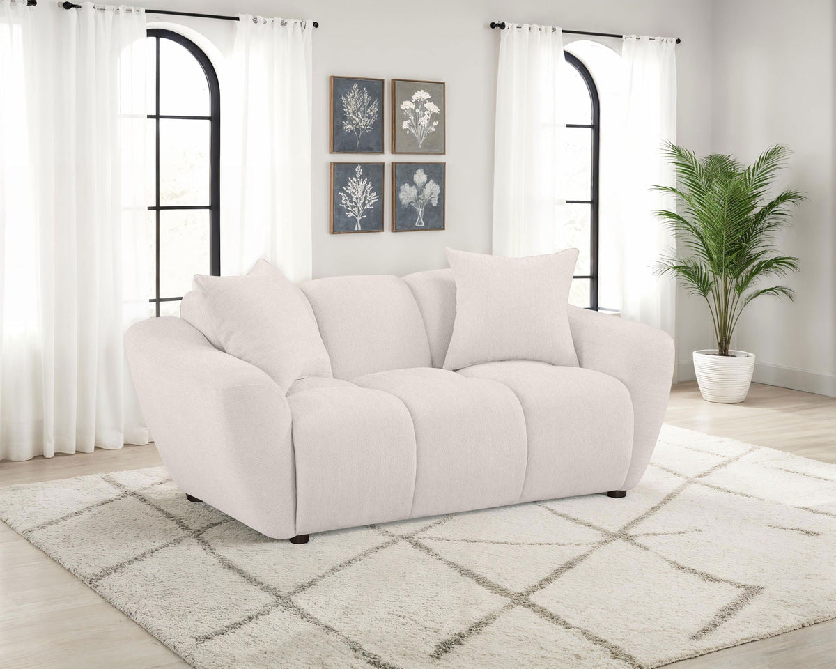 Destino Chenille Upholstered Splayed Arm Loveseat Greige - view 3