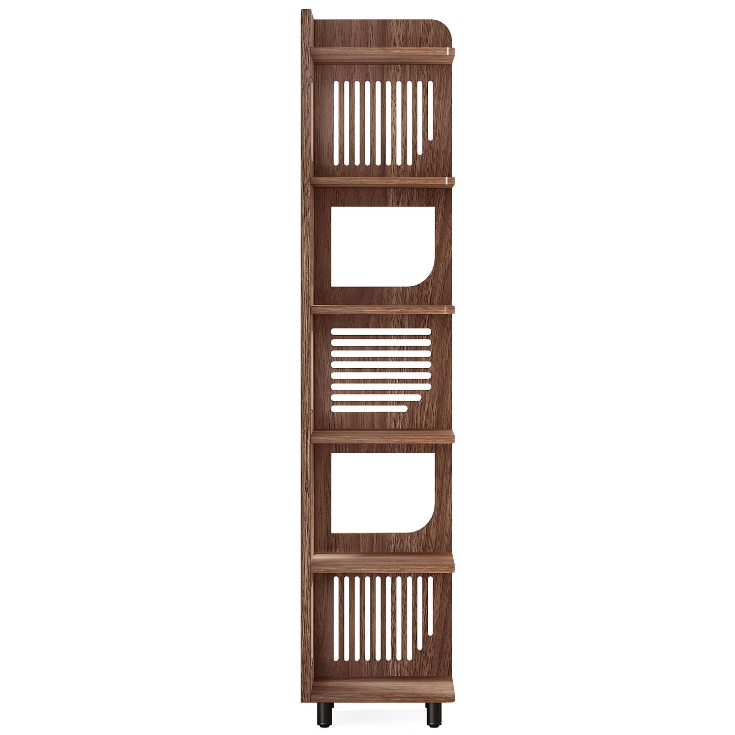 71.65" Tall 6-Tier Rustic Corner Bookshelf