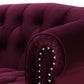 La Rosa Victorian Chesterfield Loveseat, Burgundy Velvet