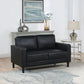 Ruth Upholstered Track Arm Loveseat Black - view 3