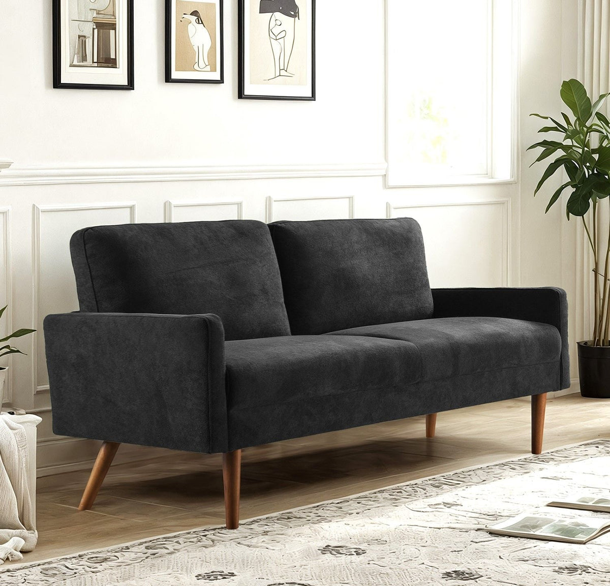 Sofa, European Style With Sleek Design, Modern & Vintage Flair, Upholstered 3 Seater Couch - view 3