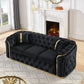 Button Tufted Couch With 2 Pillows, 3 Seater Luxury Chesterfield Sofa - view 9