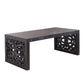 47.2" Solid Black Carved Wood Coffee Table