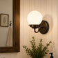 Milk Glass Globe Wall Sconce Light Fixture | 6"