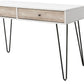 Taupe Desk with Metal Accents