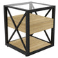 Set of 2 Modern End Tables with Drawer - Nightstands for Bedroom & Living Room