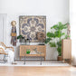 Natural Brown Media Center with Rattan Doors