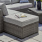 Petal Road - Loveseat Sectional, Ottoman, Table Set (Set of 4) - Gray