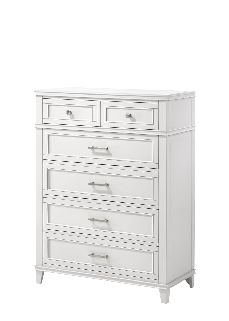 White 5 Drawer Chest