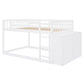 Full Over Full Bunk Bed with 4 Drawers and 3 Shelves - White