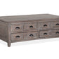 Paxton Place - Lift Top Storage Cocktail Table With Casters - Dovetail Gray