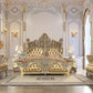 Seville - Bench - Gold Synthetic Leather & Gold