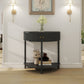 Artisan-Crafted Wave-Pattern Demi-Lune Console Table