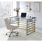Shona - Writing Desk - Clear Glass Top & Antique Gold