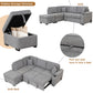 Sleeper Sofa Bed, 2 In 1 Pull Out Sofa Bed L Shape Couch With Storage Ottoman For Living Room, Bedroom Couch - view 8