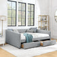 Queen Size Daybed with Two Drawers Trundle Upholstered Sofa Bed