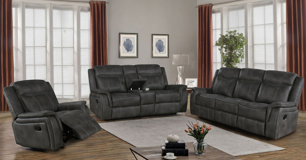 Lawrence Upholstered Padded Arm Reclining Loveseat Charcoal - view 5