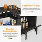 36” x 48” L-Shaped Home Bar Unit with Footrest