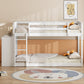 Twin Over Twin Bunk Bed with 4 Drawers and 3 Shelves - White