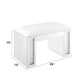 Nysa - Vanity Stool - Ivory Synthetic Leather , Mirrored & Faux Crystals