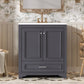 30" Luxurious Bathroom Vanity with Ceramic Sink