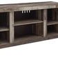 Derekson - LG TV Stand w/Fireplace Option - Multi Gray