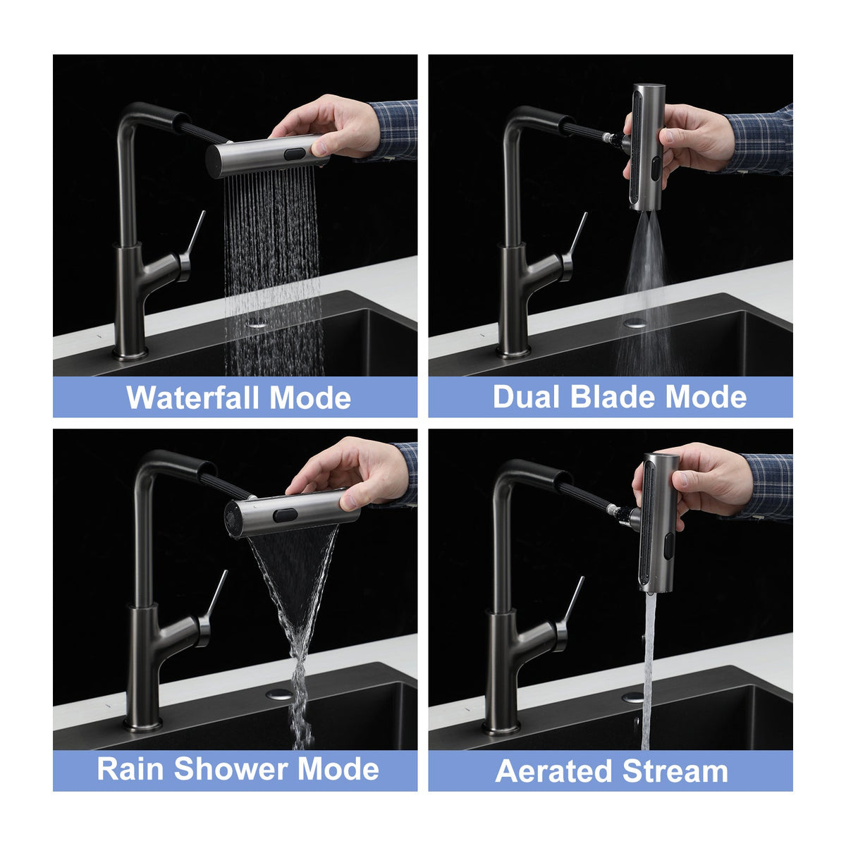33" Drop-In Gunmetal Kitchen Sink