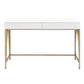 Lightmane - Vanity Desk (Same 92660) - White High Gloss & Gold