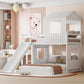 Wooden Twin Over Full Bunk Bed with Playhouse