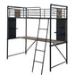 Cordelia - Twin Loft Bed With Desk - Antique Oak, Sandy Black & Dark Bronze Hand-Brushed