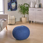 Bordeaux Knitted Cotton Round Pouf - Versatile Ottoman and Floor Cushion