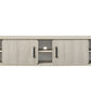 1pc TV Stand - Contemporary Light Wood Finish with Sliding Doors