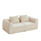 Minimalist Corduroy Sofa Featuring Curved Lines