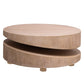 Modern Round Wood Coffee Table – 31.3"