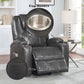 Gunmetal Leather Aire Recliner with Power Lift & Massage