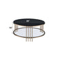 Abisha Sintered Stone Top & Champagne Finish Round Coffee Table