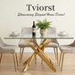 Modern Rectangular Glass Table in Golden Frame