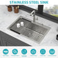 30" Drop-in Kitchen Sink with Pull-out Faucet and Soap Dispenser