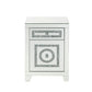 Noralie - 26"H Accent Table With Storage Drawers - Mirrored & Faux Diamonds