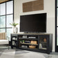 Foyland - XL TV Stand w/Fireplace Option - Black / Brown