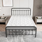 Metal Platform Bed Frame with Victorian Style Headboard