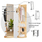 Multifunctional 360° Rotating Full Length Mirror with Coat Rack
