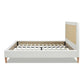 Haley Upholstered Cane-Back Platform Bed, King, Antique