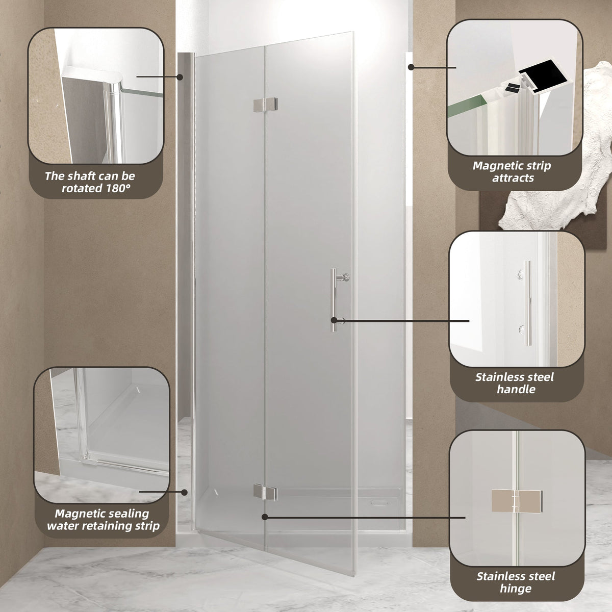 31-30"x 72" Bifold Shower Door